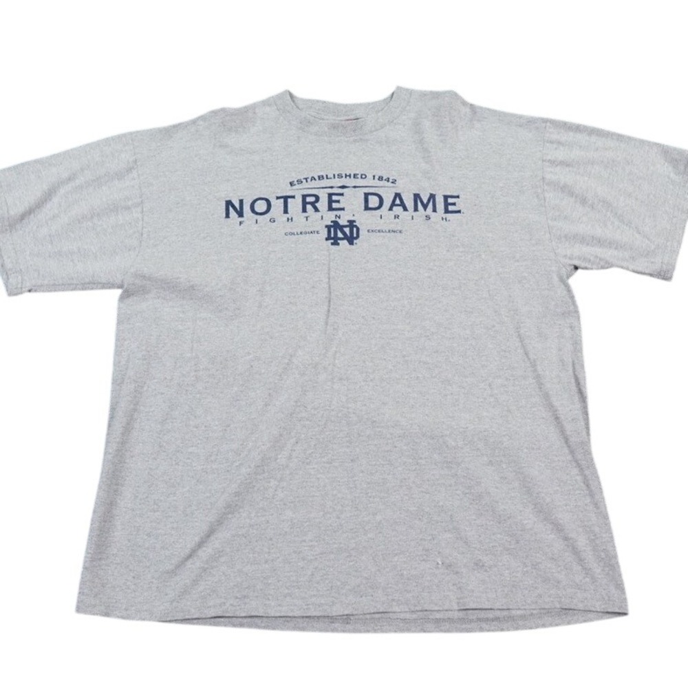 VTG 90s Notre Dame TSI T Shirt Men XL Gray Fighting Irish Collegiate Logo Tee